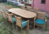 Picture of extending Table set with 8 or 6 stacking  chairs